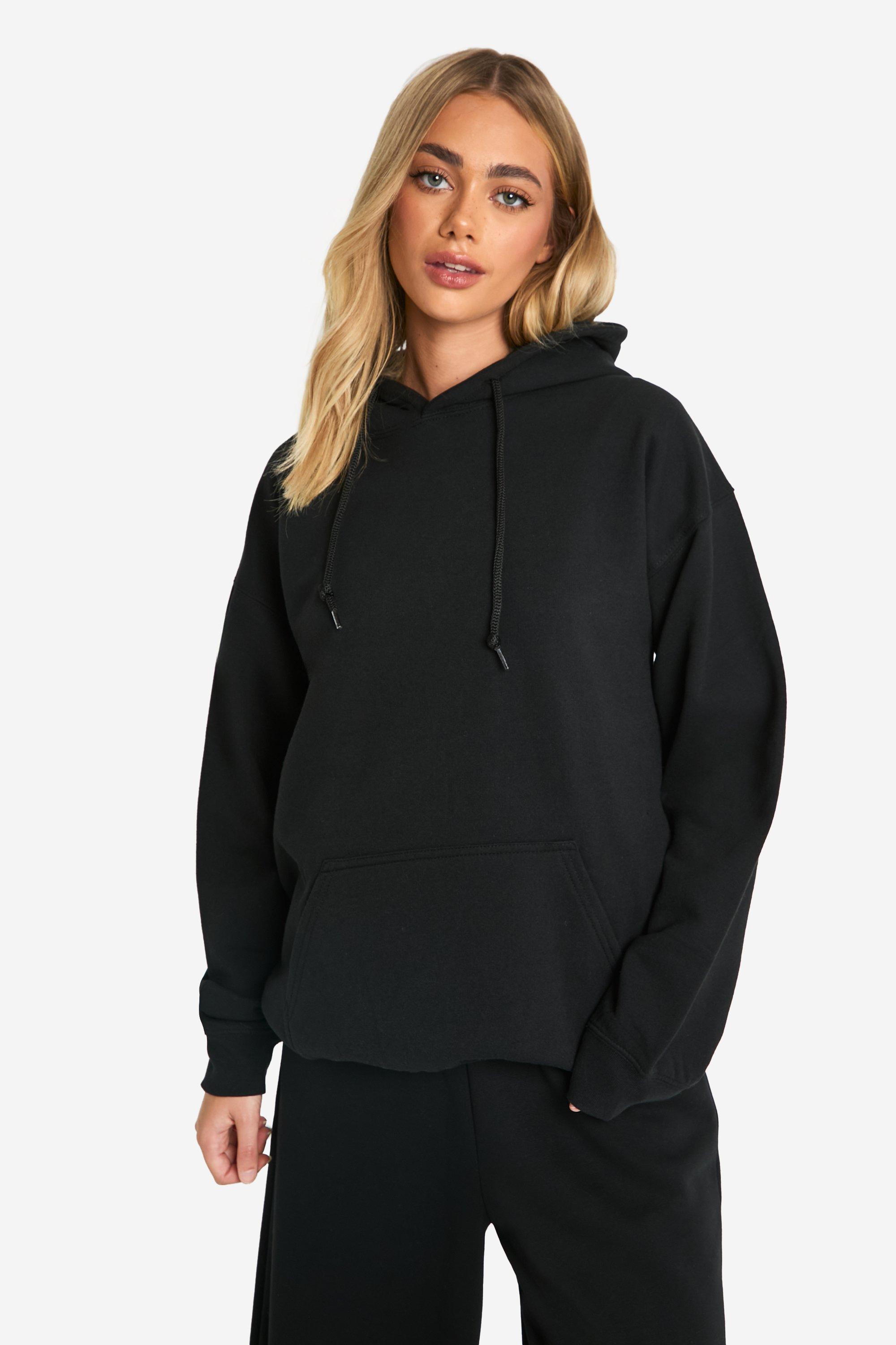 Black hoodie boohoo hotsell