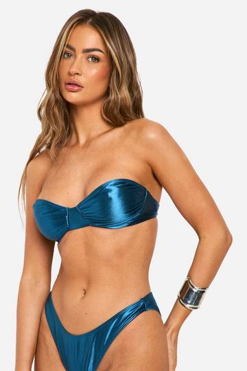 Satijnen Bikini Top Met Beugel navy