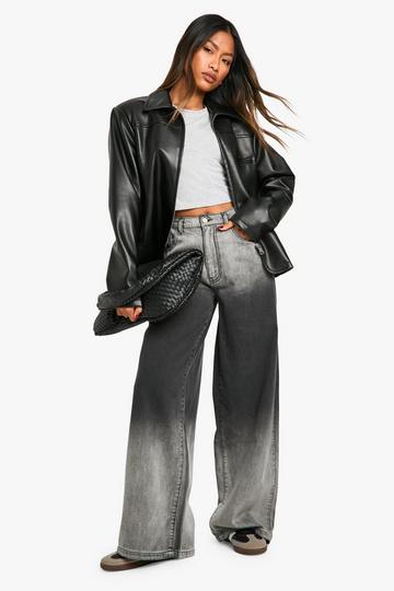 Vervaagde Wide Leg Jeans black