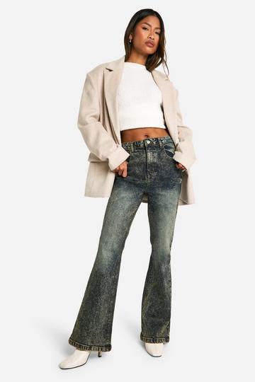 Butt Shaper High Rise Flared Jeans vintage blue
