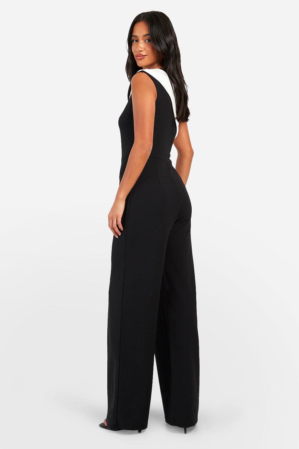 Petite Mono Wide Leg Jumpsuit