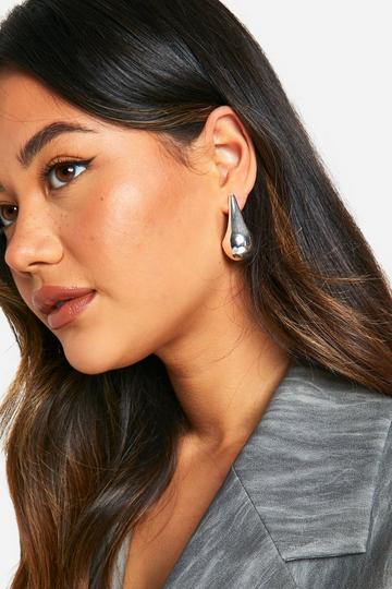 Silver Extreme Tear Drop Earrings