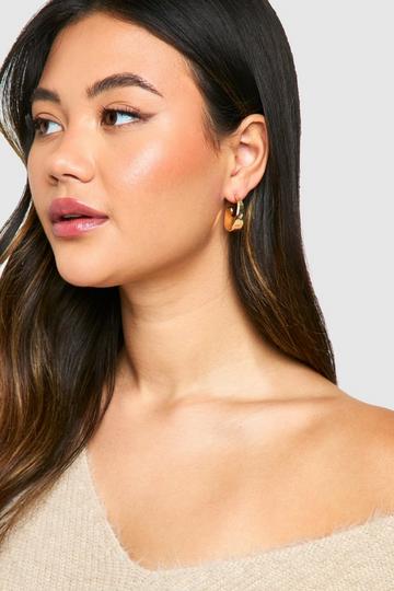 Metallic Chunky Gold Hoop Earrings