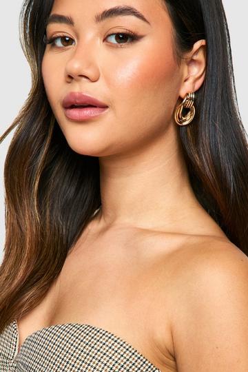 Tear Drop Hoop Earrings gold