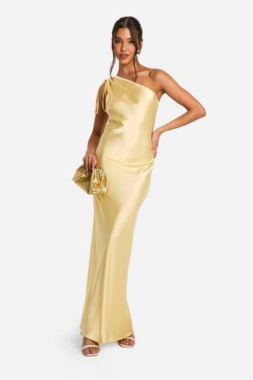 Satin One Shoulder Maxi Dress butter