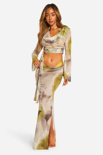 Bloemen Maxi Strand Rok grey