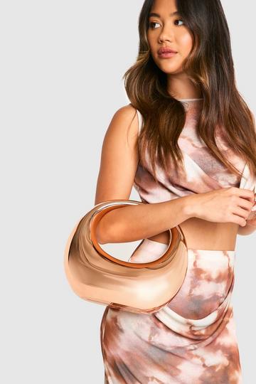 Metallic Chrome Acrylic Round Grab Bag rose gold