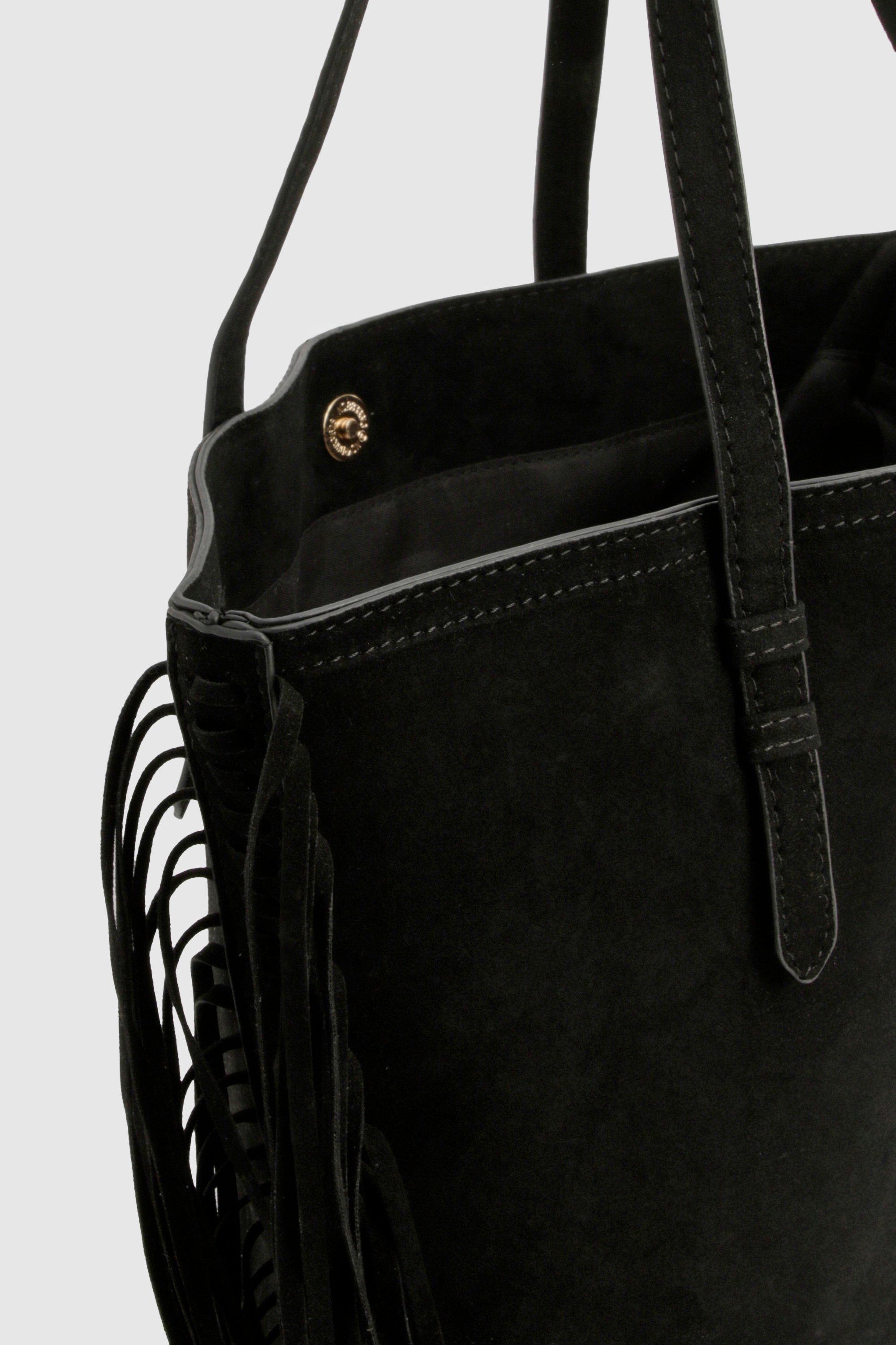 Black tote bag boohoo online