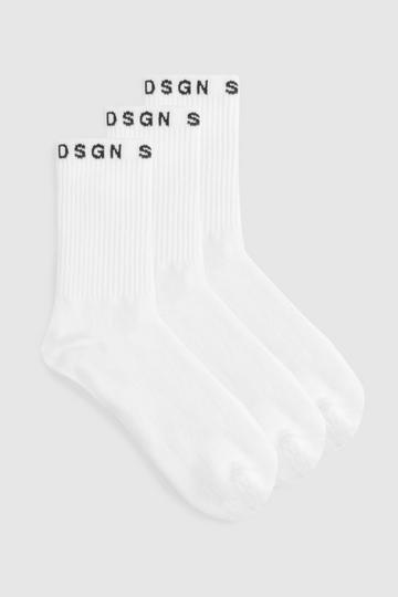 Dsgn Studio 3 Pack Sports Socks white