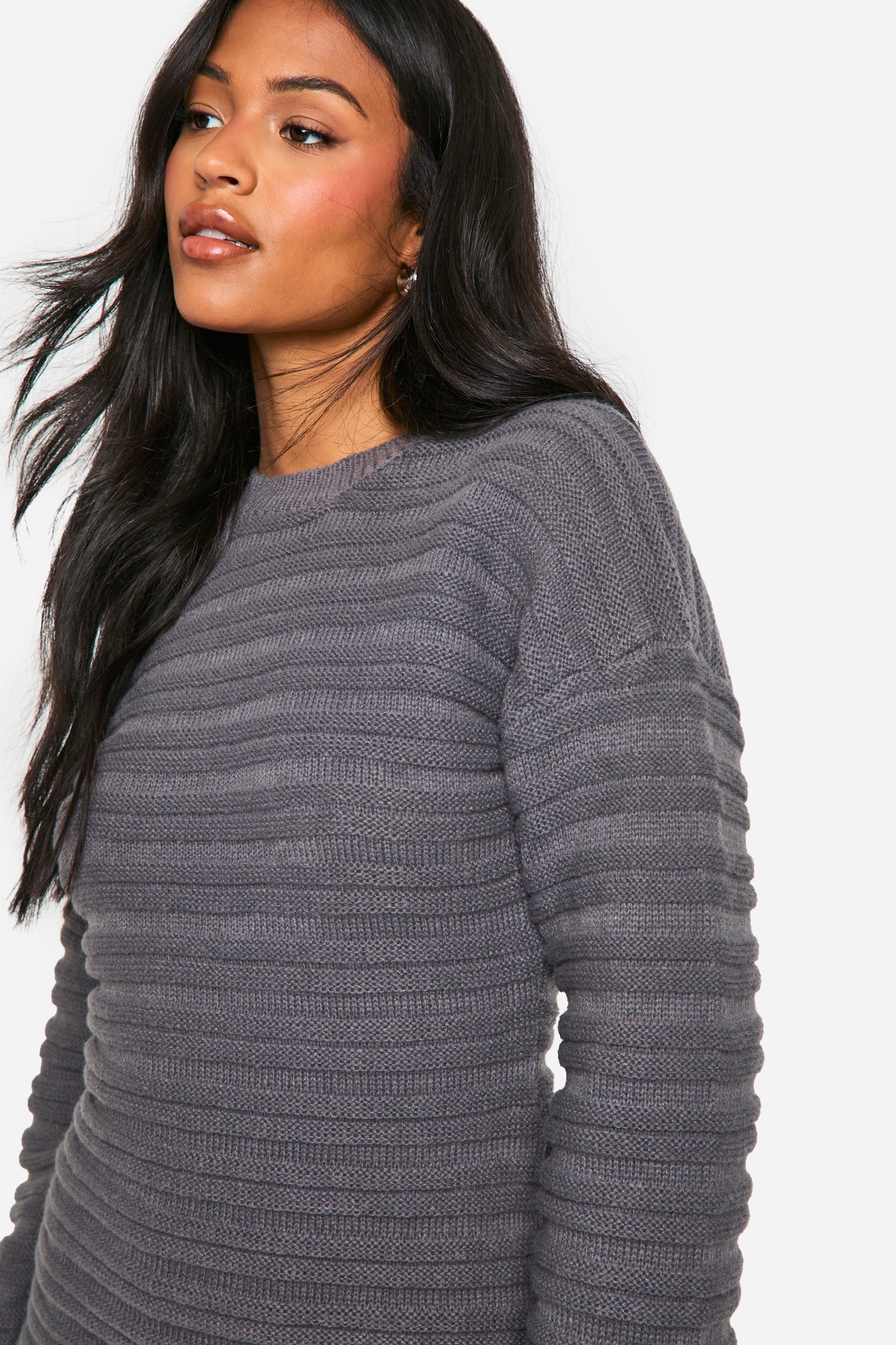 Boohoo Women s Tall Open Back Knitted Jumper Dress Grey