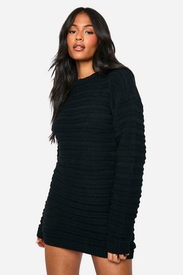 Tall Open Back Knitted Jumper Dress black