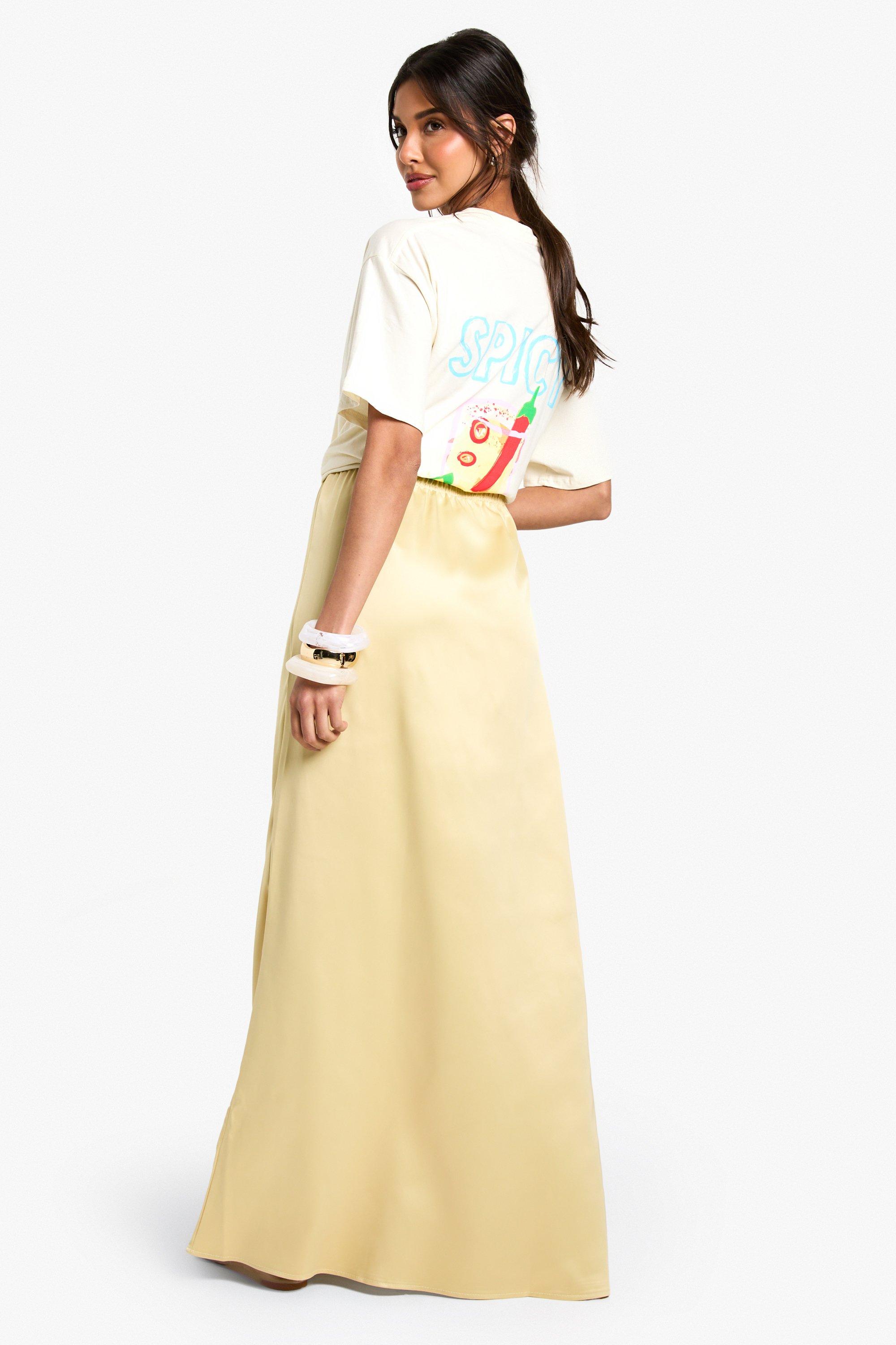 Butter Satin Bias Maxi Skirt boohoo NO