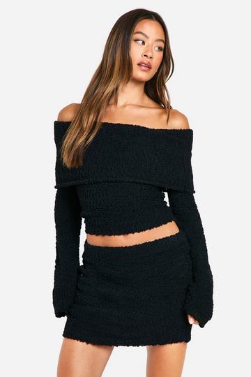 Tall Boucle Mini Skirt black