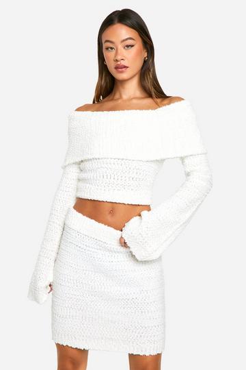 Tall Boucle Mini Skirt ivory