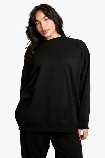 Plus Dsgn Studio Embroidered Oversized Sweatshirt black