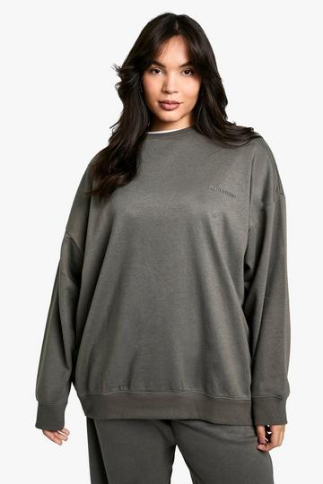 Plus Dsgn Studio Embroidered Oversized Sweatshirt charcoal