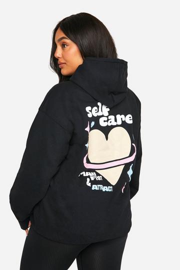 Black Plus Self Care Oversized Hoodie