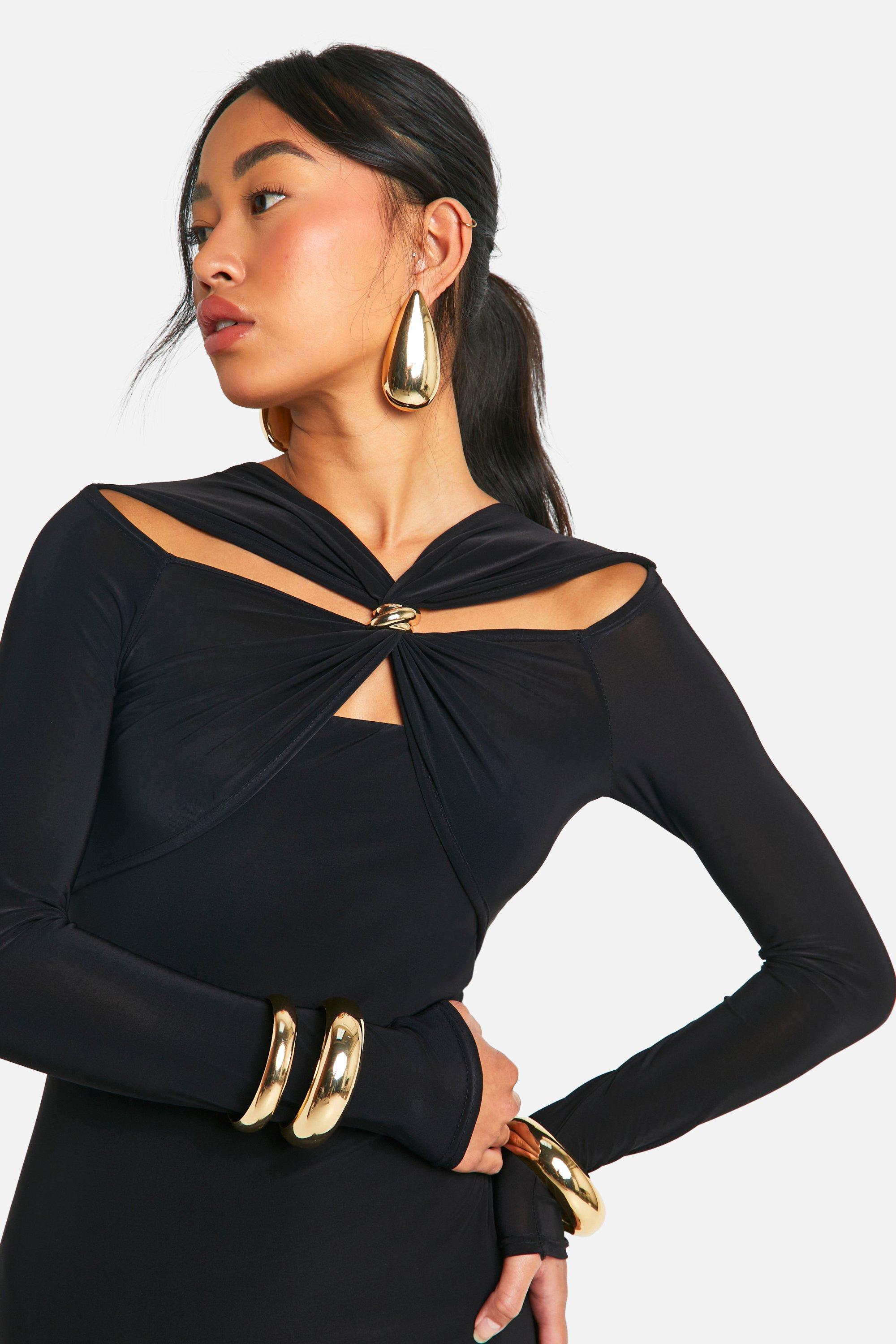 Boohoo black dress discount