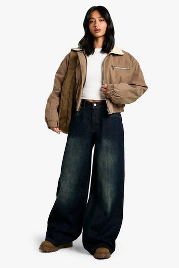 Dark Brown The Petite Wide Leg Jean