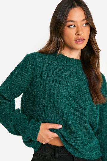 Tall Boucle Knitted Jumper green