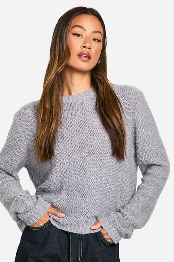 Tall Boucle Knitted Sweater grey