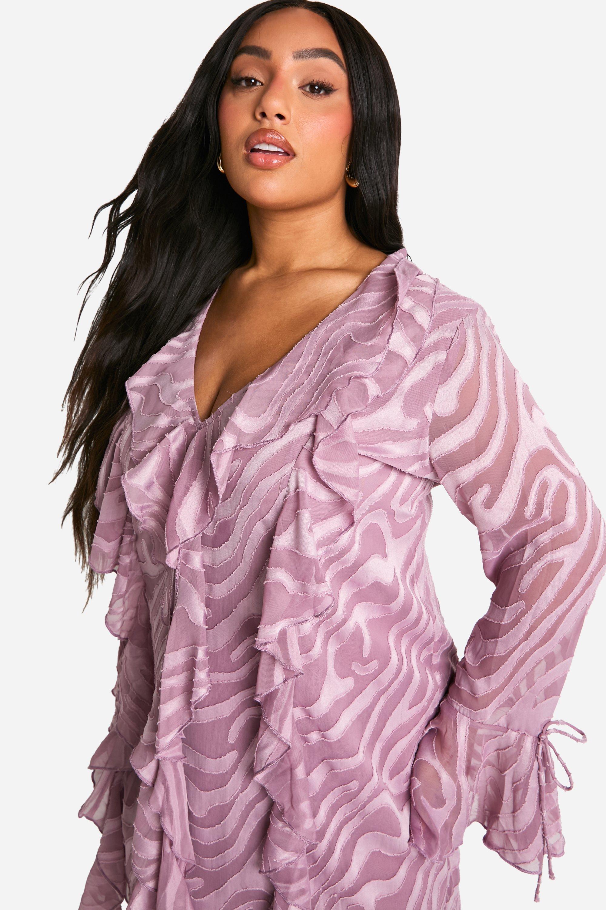 Plus Burnout Zebra Ruffle Shift Dress boohoo
