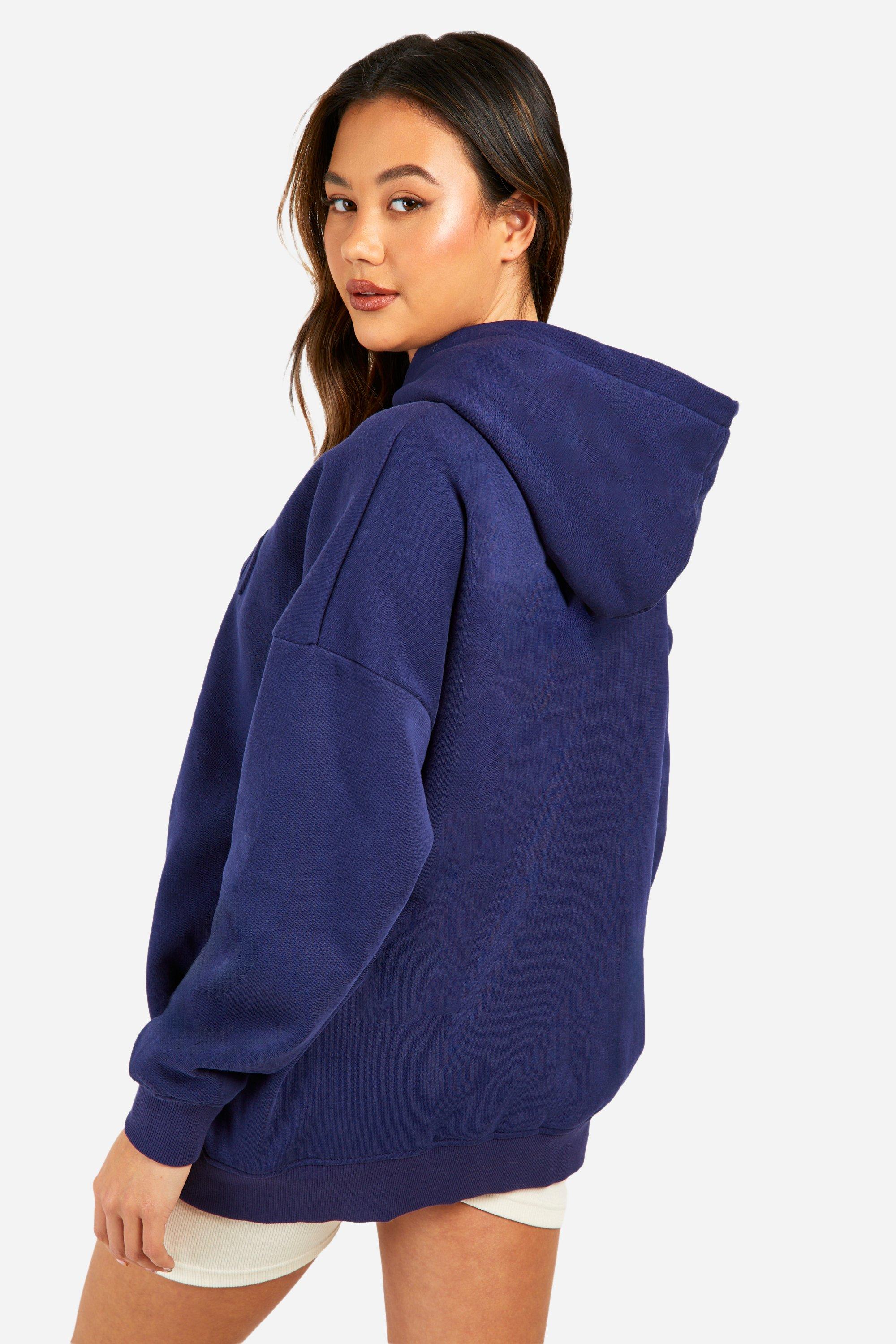 Dark blue oversized hoodie sale