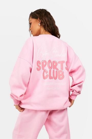 Dsgn Studio Sports Bubble Slogan Oversized Sweatshirt pink