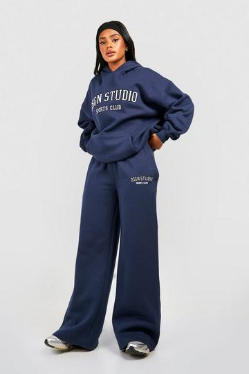 Dsgn Studio Applique Straight Leg Track Pants navy