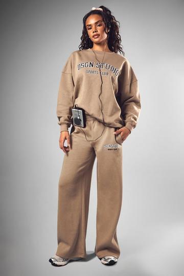 Stone Beige Dsgn Studio Applique Straight Leg Jogger