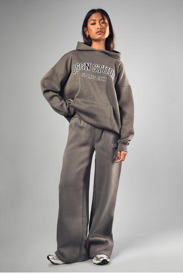 Khaki Dsgn Studio Applique Straight Leg Sweatpant