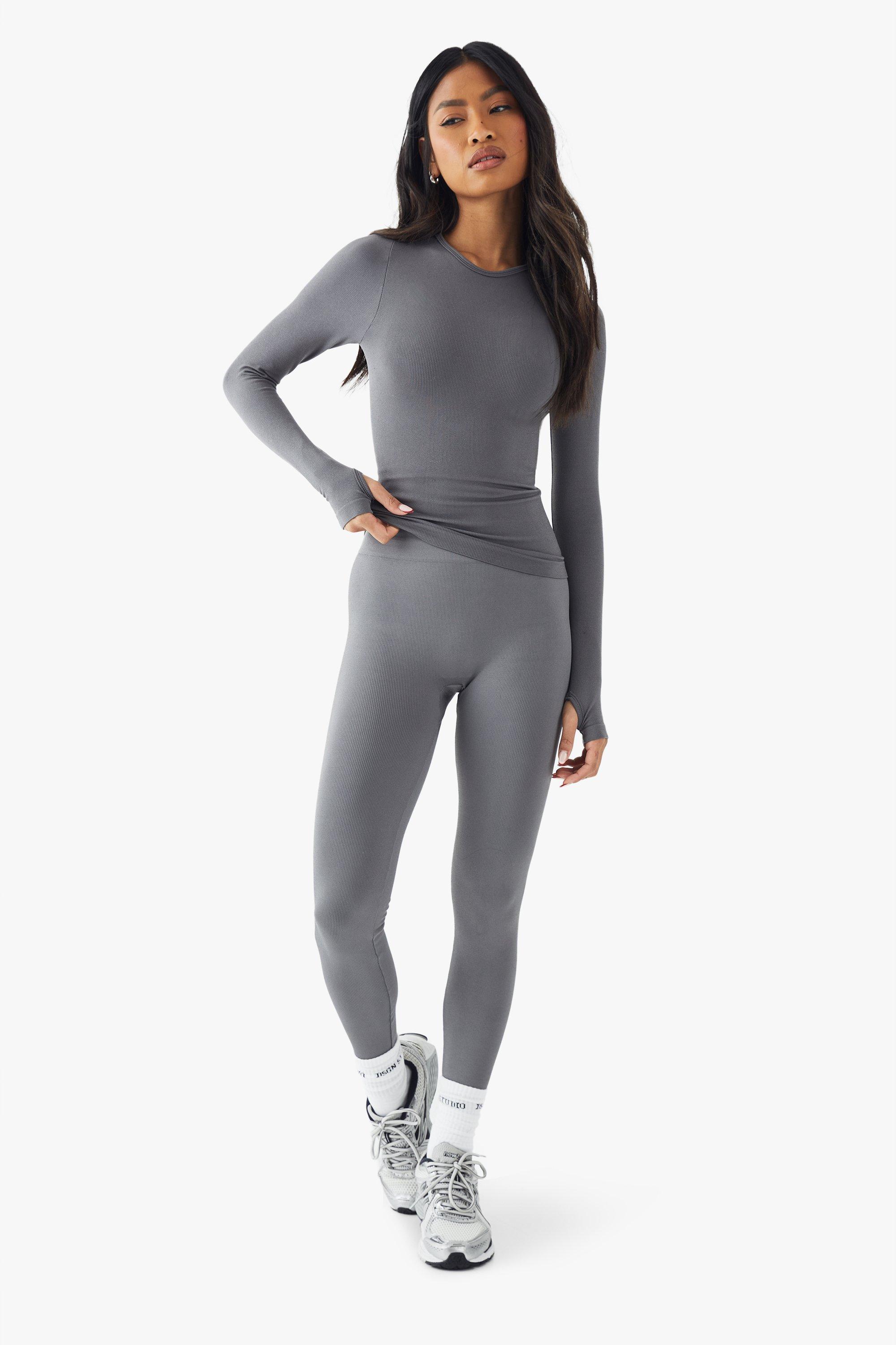 Charcoal Seamless Rib Legging 