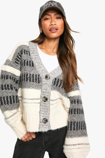 Premium Chunky Knitted Cardigan grey