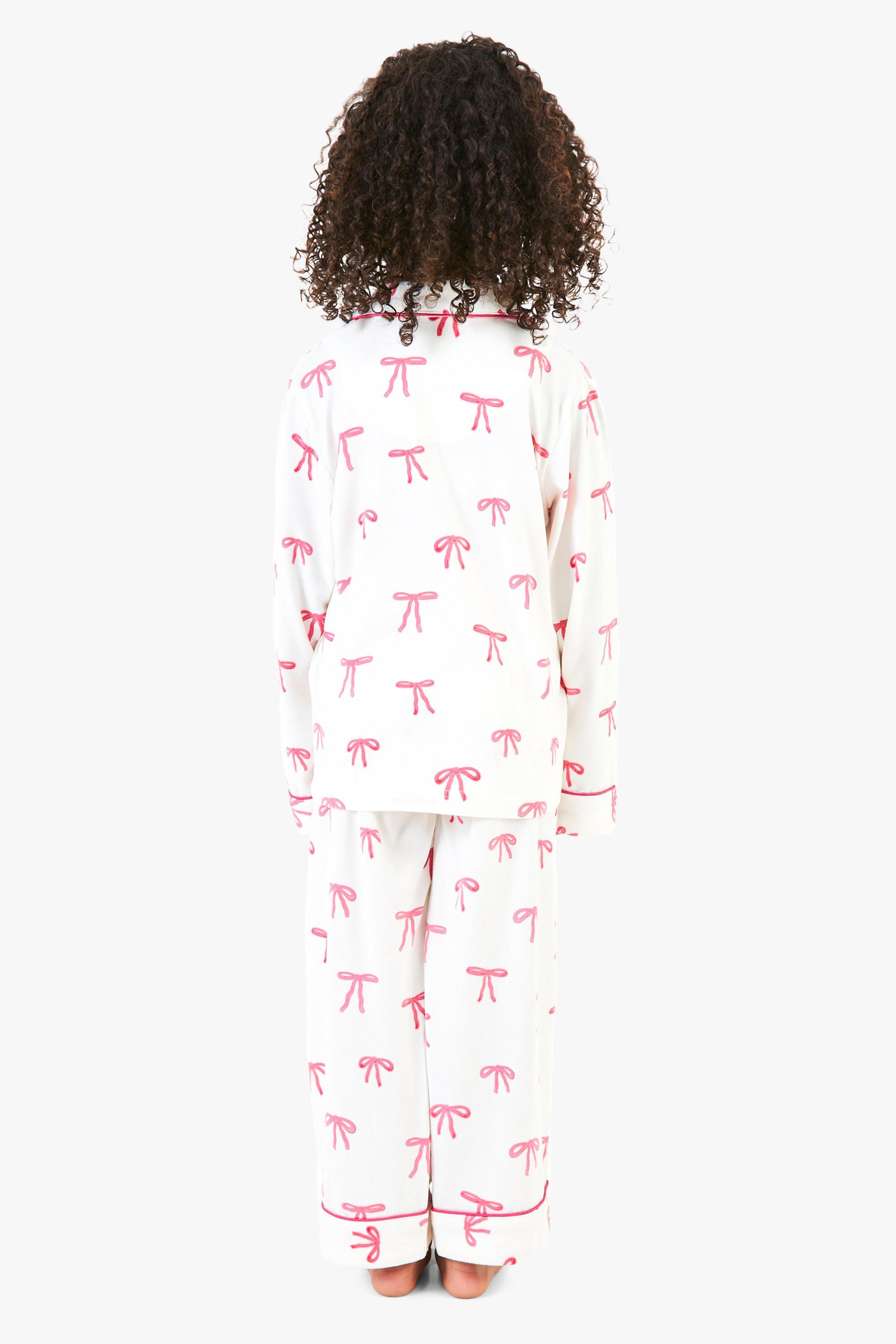 Kids Mini Me Matching Bow Pyjamas boohoo