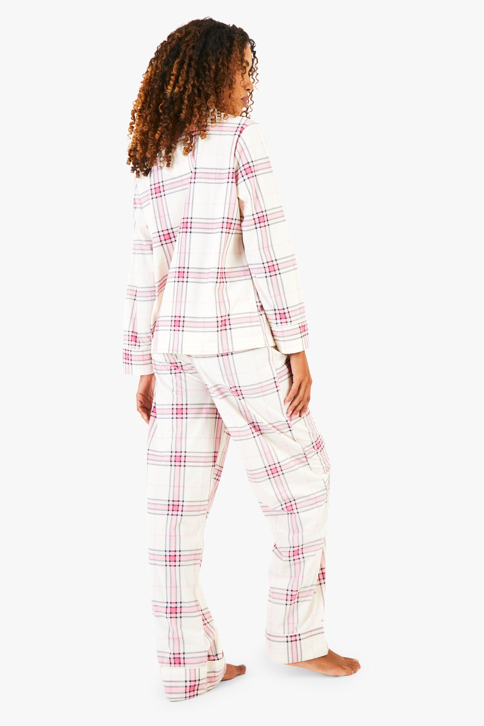 Pink checked pyjamas sale