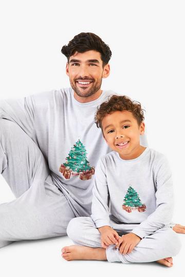 Kids Tree Family Pjs grey