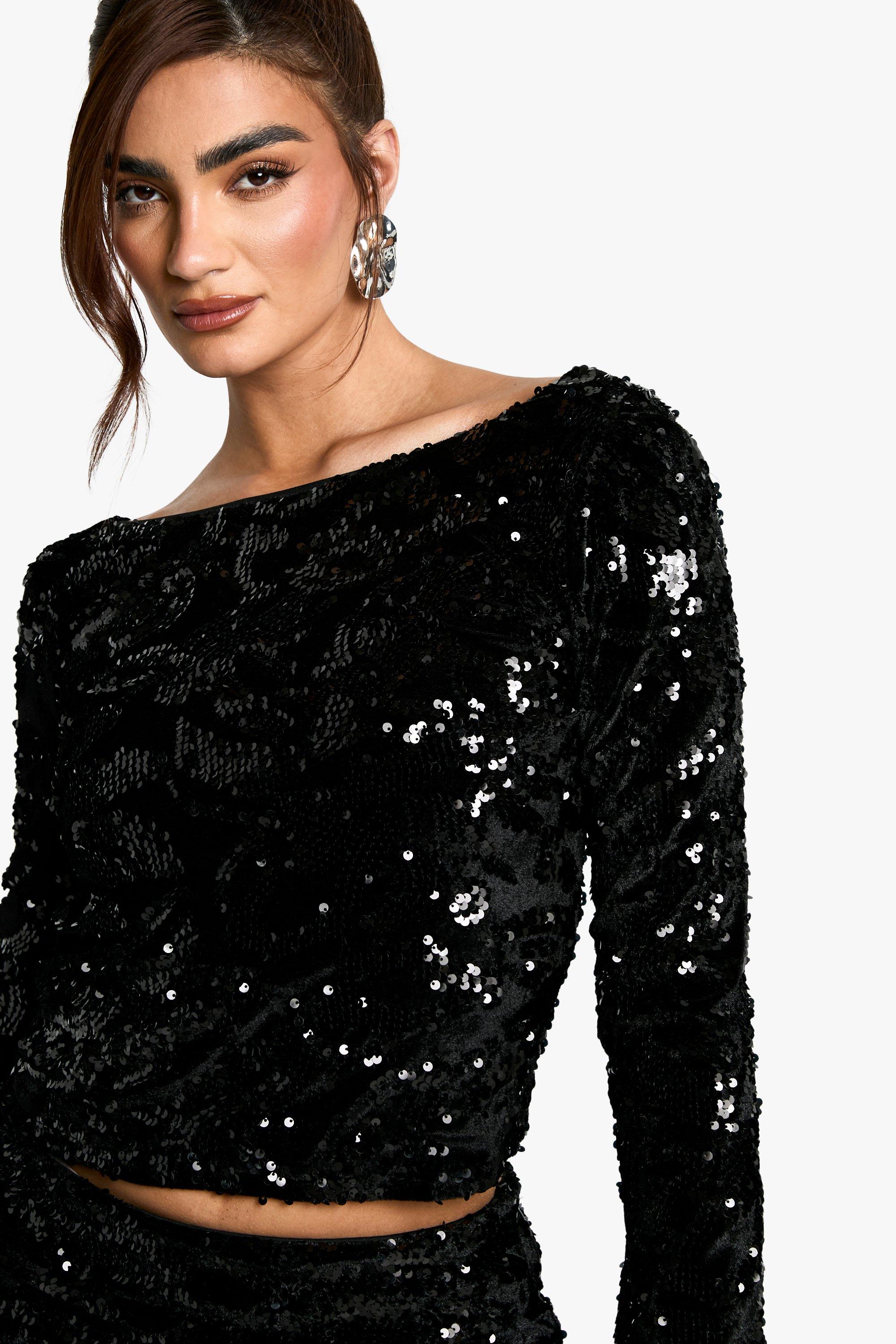 Black velvet full sleeve top hotsell