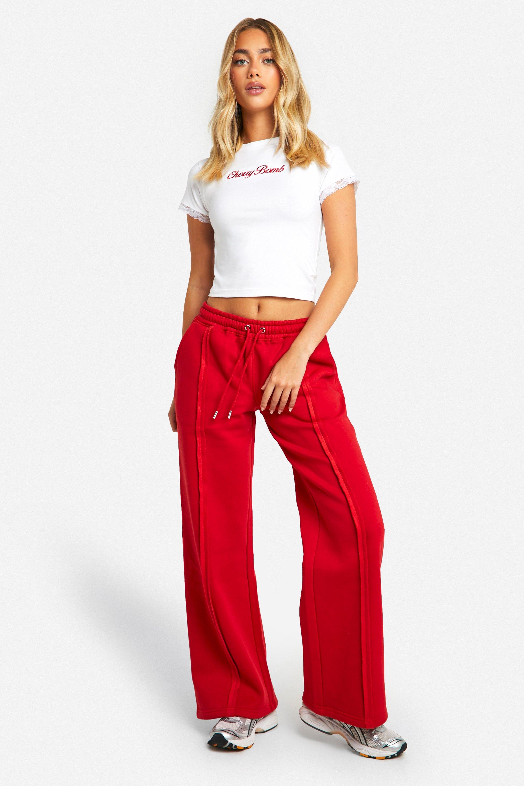 Red jogger set shop