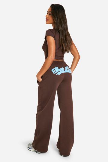 Sports Dept Towelling Applique Straight Leg Jogger chocolate