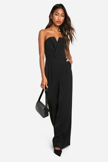 Getailleerde Strapless Jumpsuit black