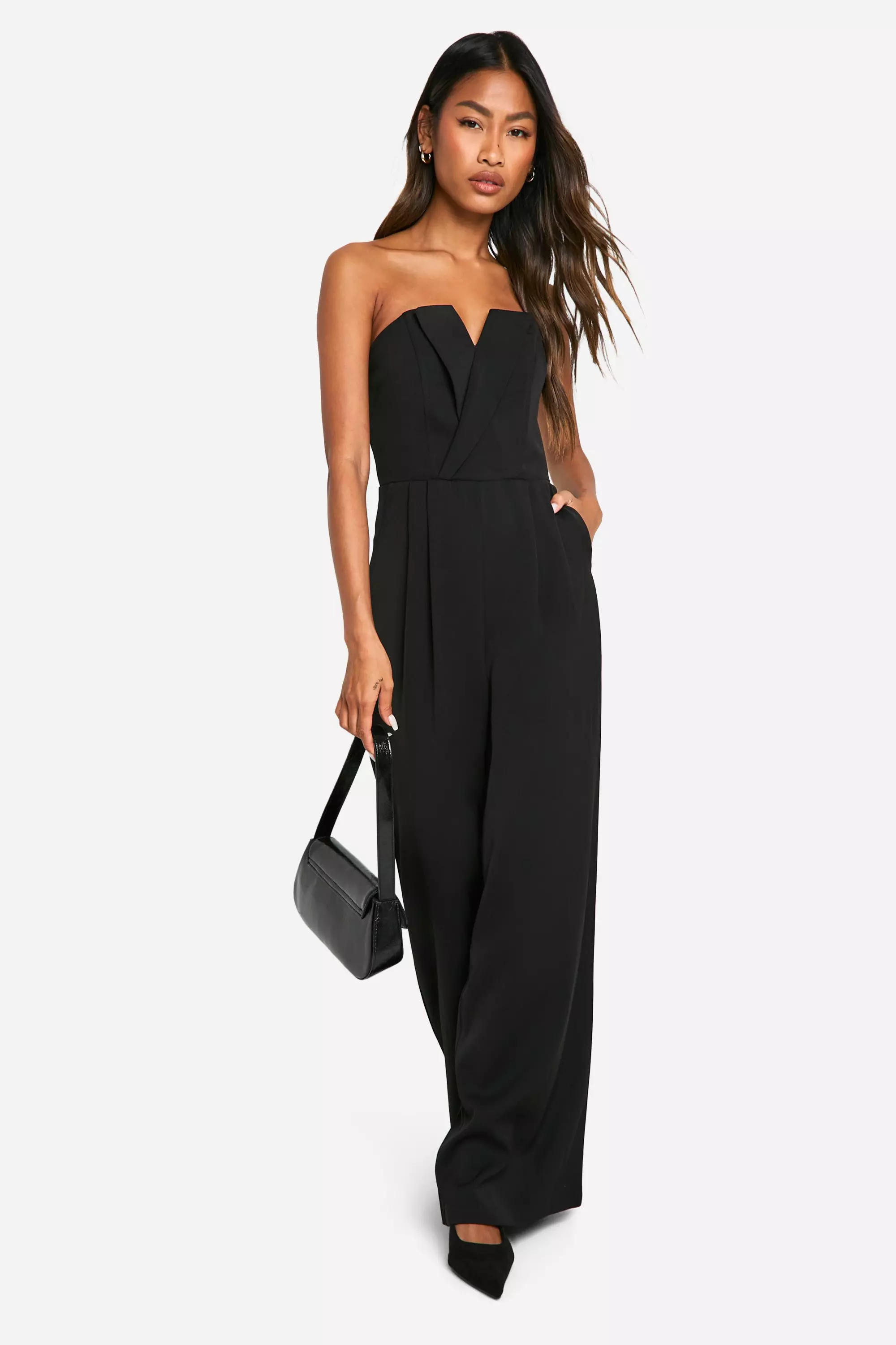 Black Tailored Bandeau Jumpsuit alternative image