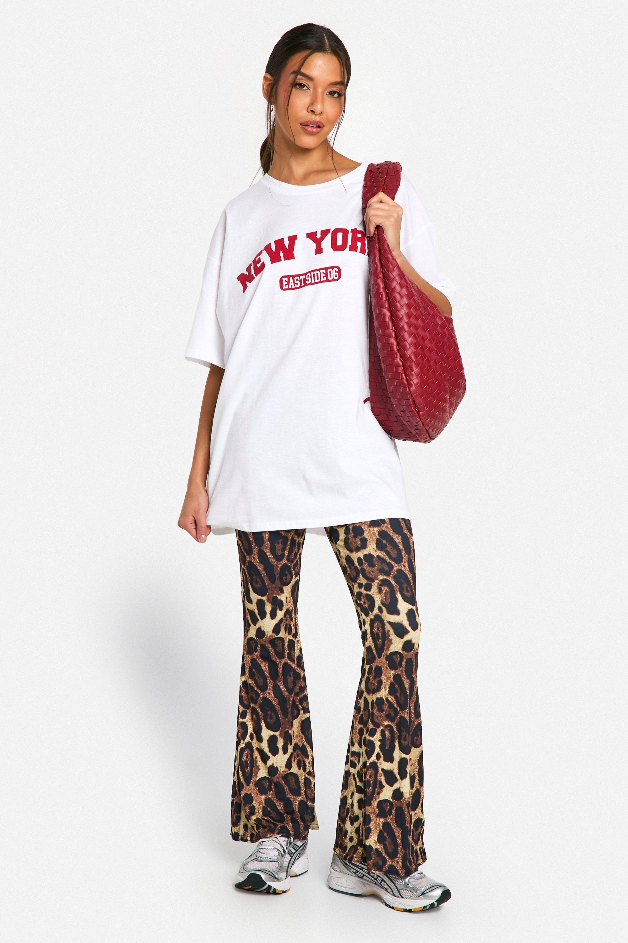 Leopard Print Low Waist Flare Pants boohoo AU