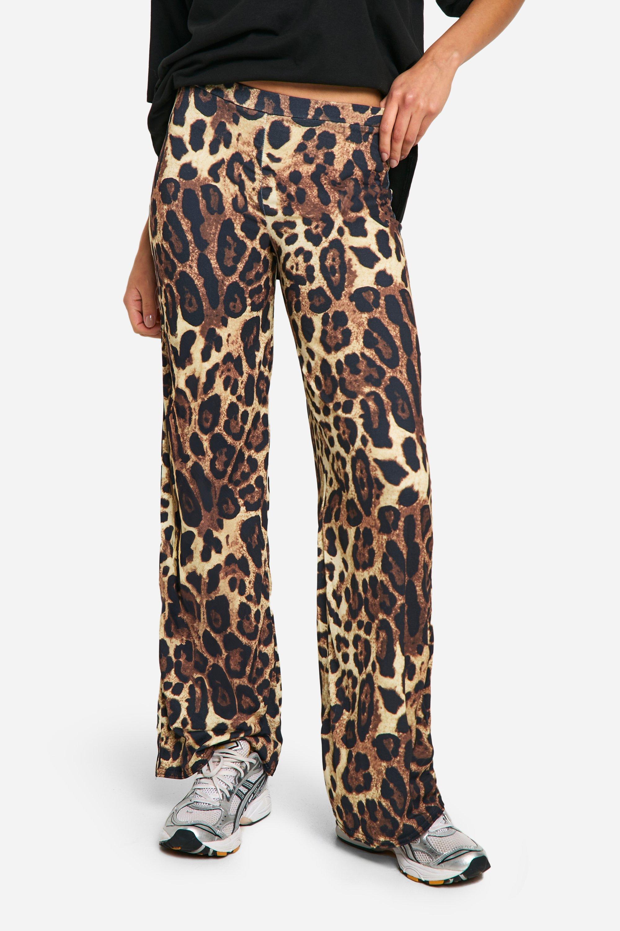 Leopard print trousers boohoo shop