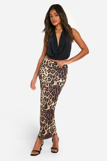 Leopard Print Midaxi Skirt leopard