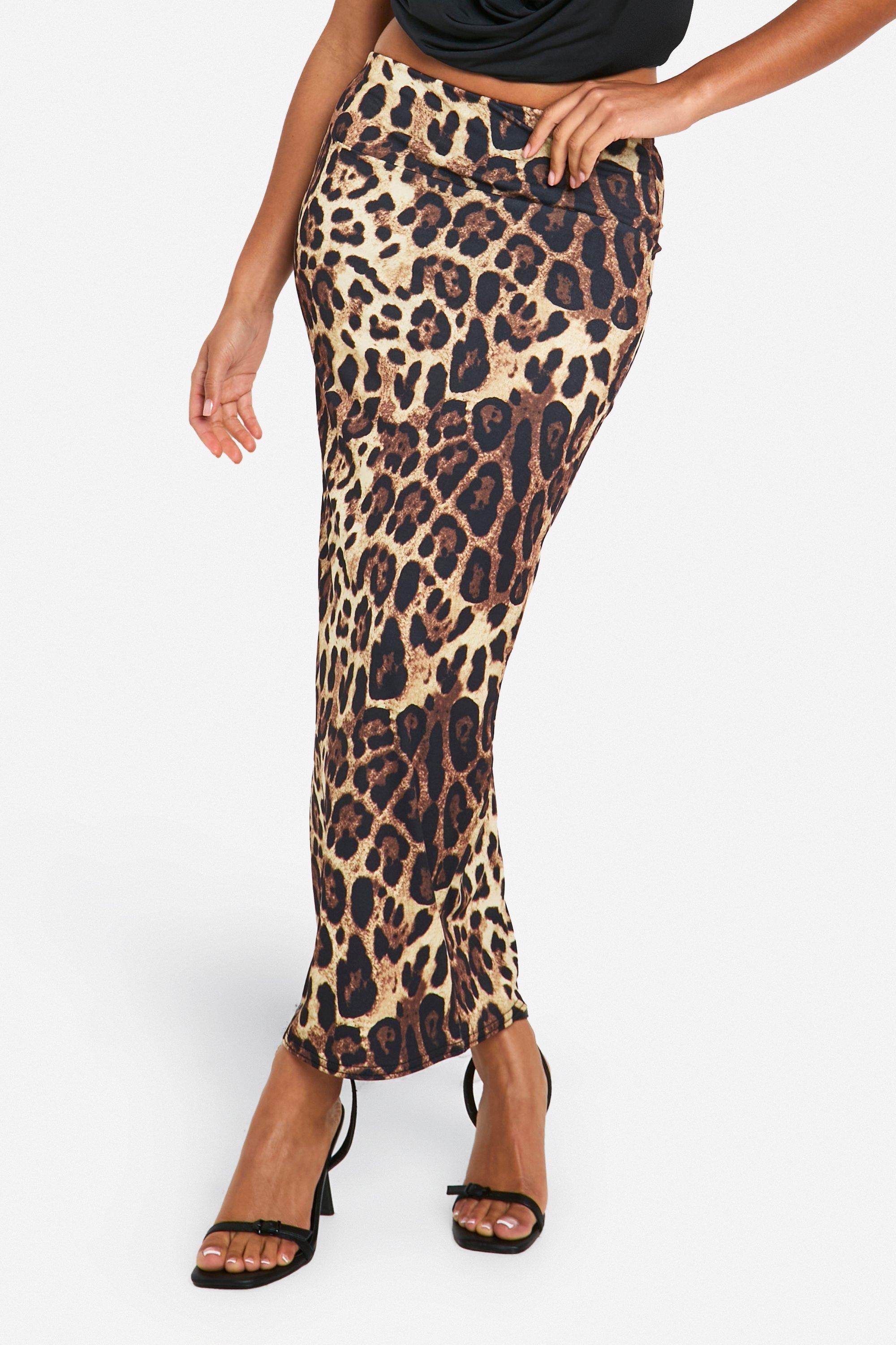 Leopard Print Midaxi Skirt