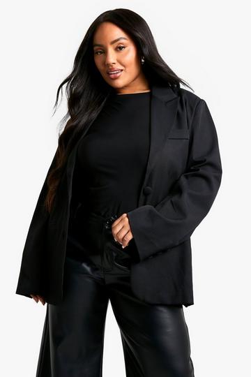 Plus Essential Oversized Single Breasted Blazer black