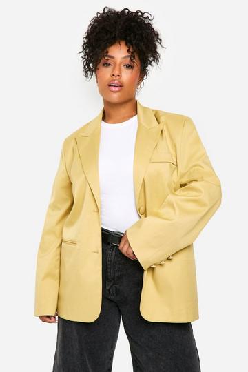 Plus Oversized Blazer Met Enkele Rij Knopen butter