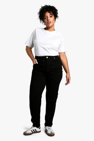 Plus High Waist Mom Jeans black