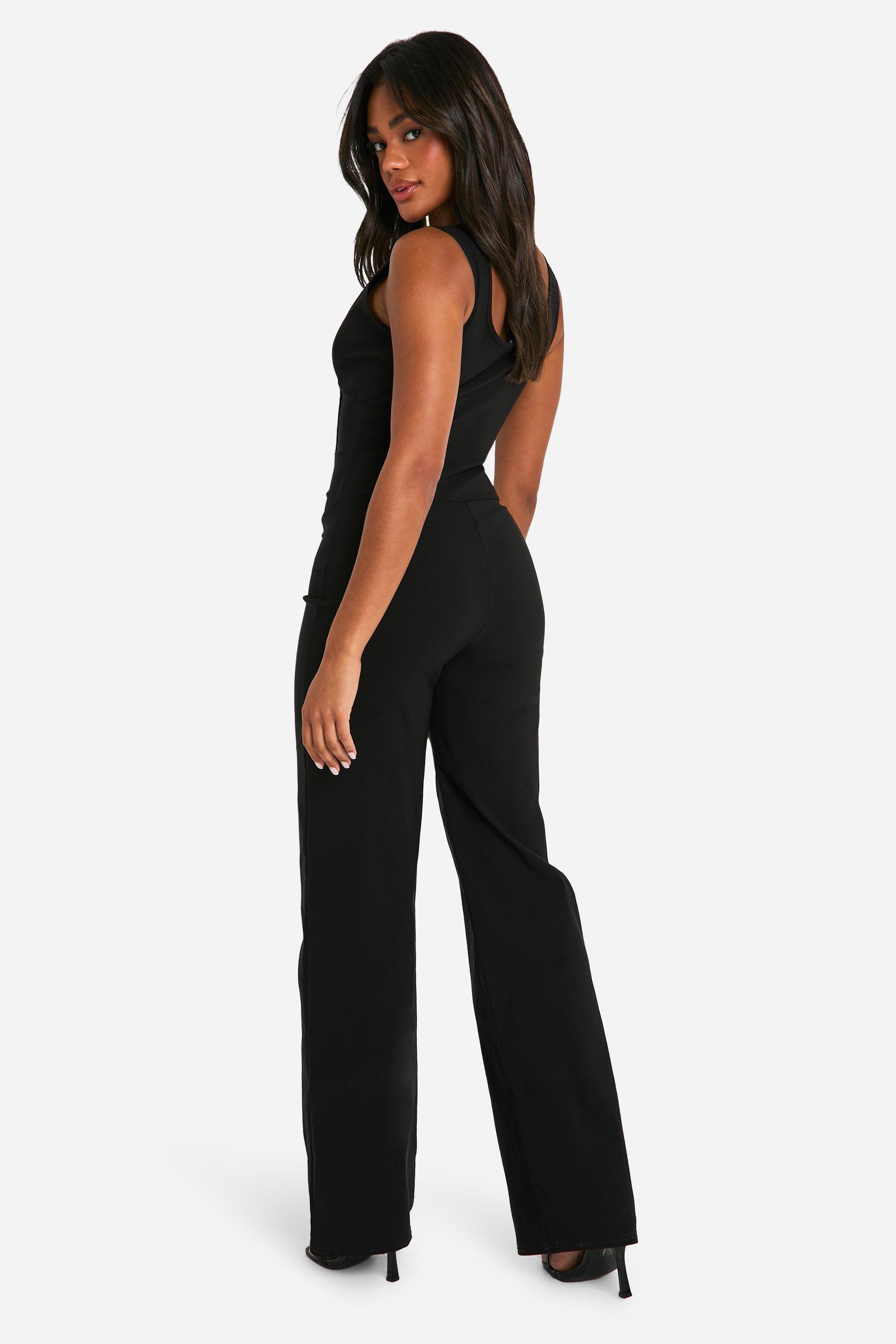 Black jumpsuit boohoo online