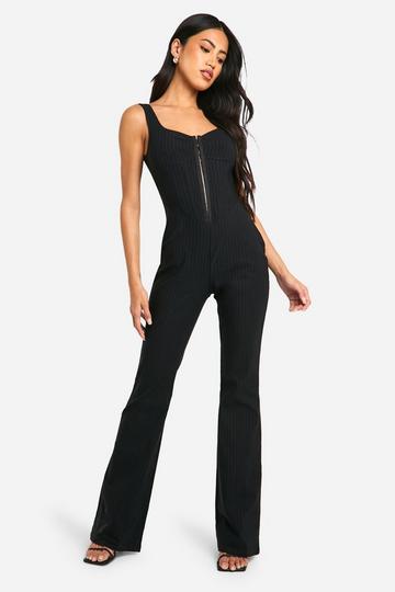 Corset Pinstripe Jumpsuit black